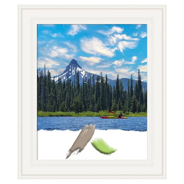 Amanti Art Ridge White Picture Frame Opening Size 18x22 in.