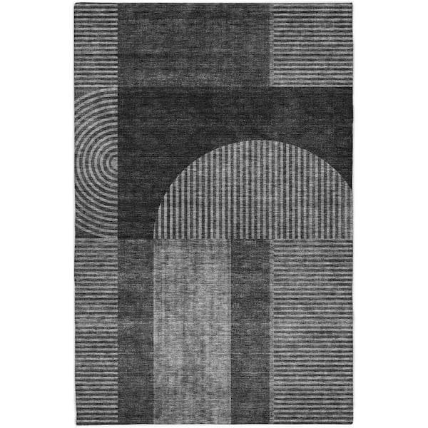 Dream Shag Premium Machine Washable Abstract ADS711 Charcoal 5 ft. x 7 ft. 6 in. Area Rug