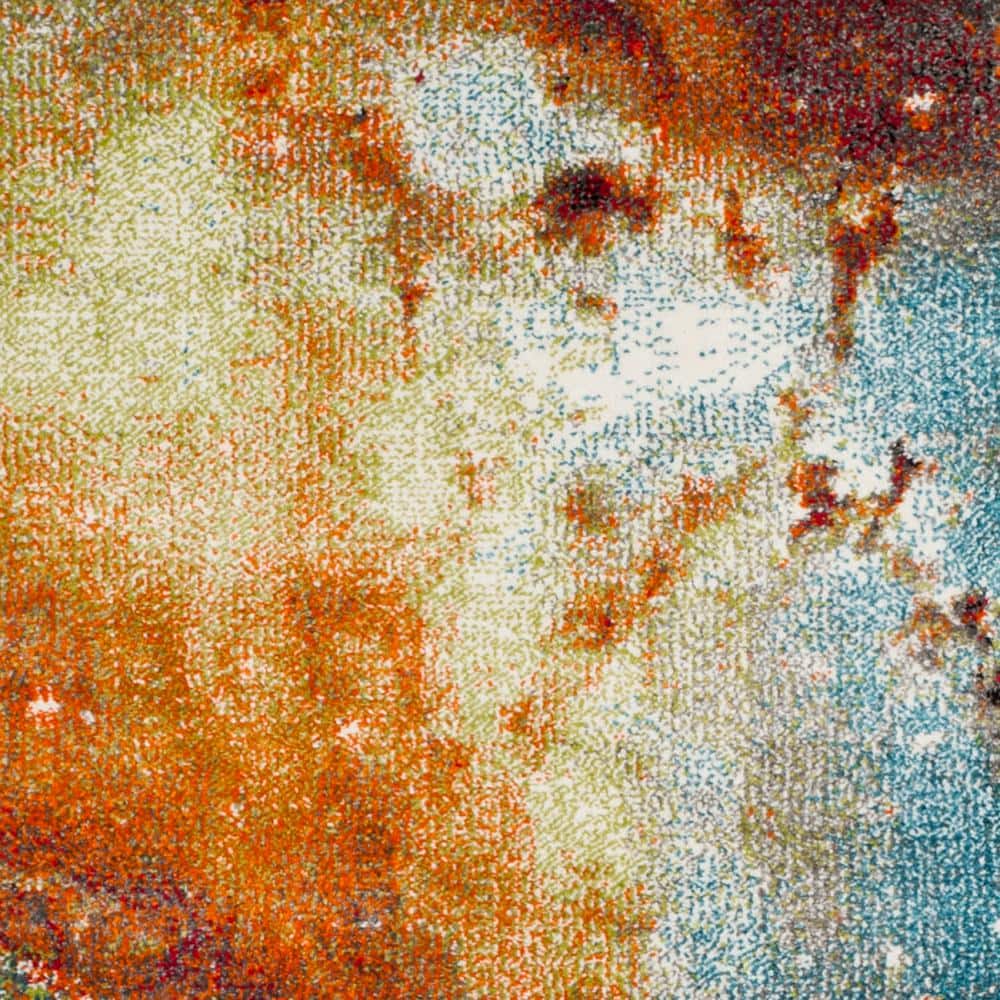 Celestial Charm Hand-Knotted Orange Multi 2'3" x 8' Runner Rug