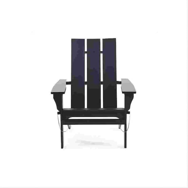 Tatayosi 30.00 in. W x 32.25 in. D x 37.00 in. H Black Acacia Wood Foldable Outdoor Adirondack Chair