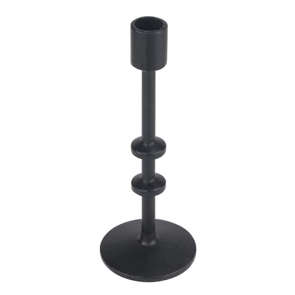 Stonebriar Collection 7 in. Black Large Cast Iron Metal Taper Candle Holder  Set SB-6282B2 - The Home Depot