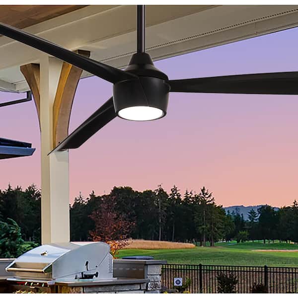 Skinnie 56 in. LED Indoor/Outdoor Coal Ceiling Fan with Light and Remote Control