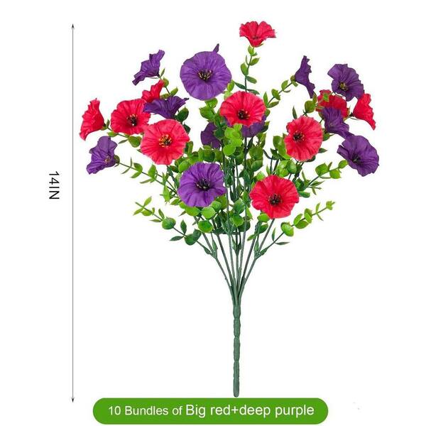 14 in. Red Indoor/Outdoor Artificial Morning Glory Flower UM55HS4
