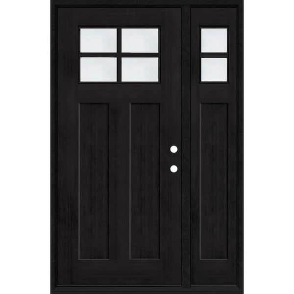 Steves & Sons Regency 53 in. x 80 in. LHIS 4L-1/4Toplite Clear Glass Onyx Stain Fir Grain Fiberglass Prehung Front Door with 14in. SL
