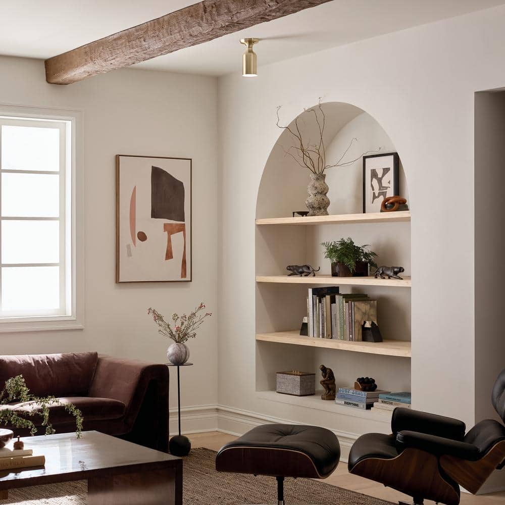 Sisu Champagne Bronze 9'' Modern Semi-Flush Ceiling Light