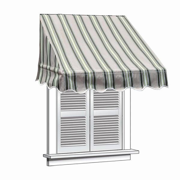 ALEKO 4 ft. Window/Entry Awning (31 in. H x 24 in. D) in Green and ...