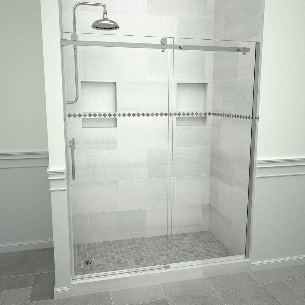 Tile Redi Redi Slide 5300 47 in. W x 76 in. H Semi-Frameless Sliding ...