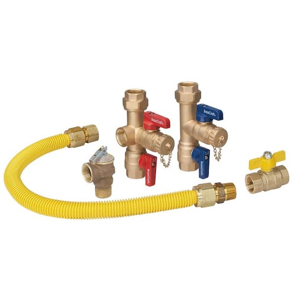 BrassCraft Tankless Water Heater Kit with 3/4 in. IPS Service Valves, 24 in. Gas Connector (290,900 BTU), Gas Ball and PR Valve