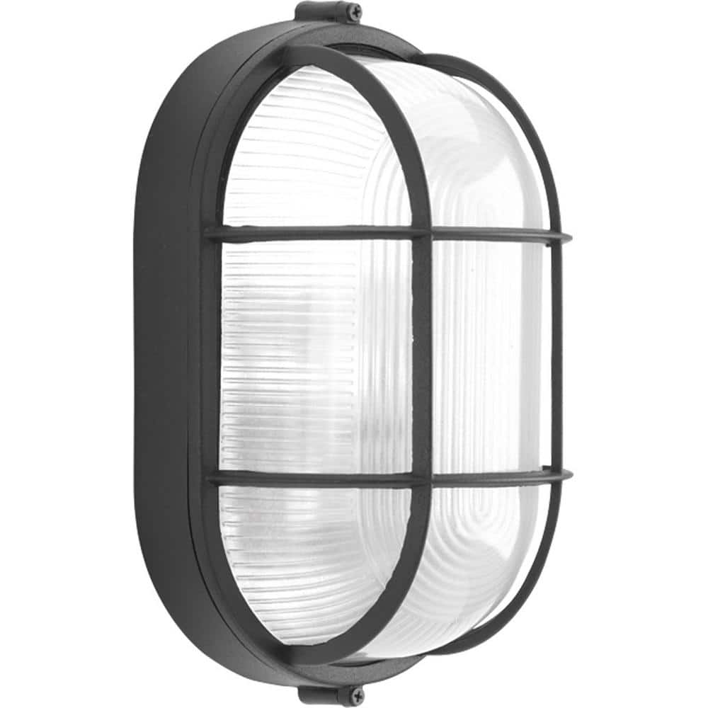 Textured Black Aluminum Indoor/Outdoor Flush Mount Wall Light