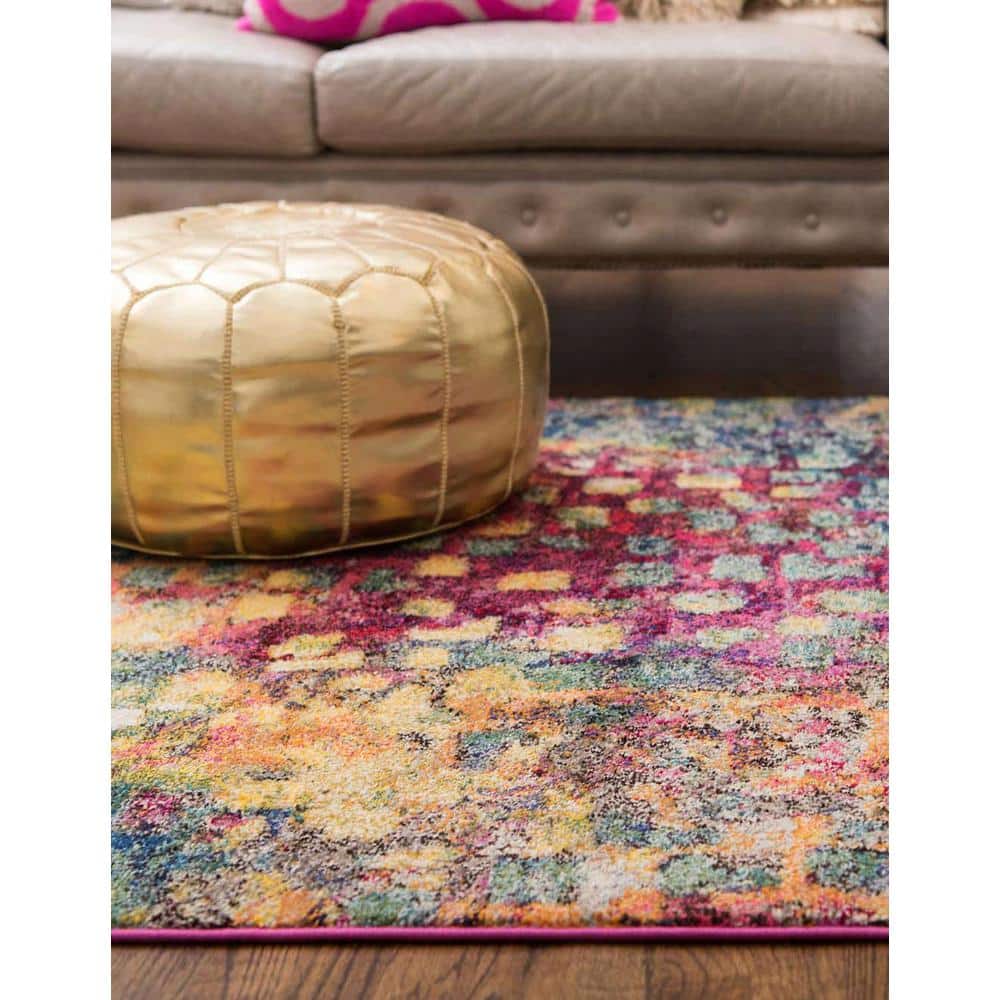 Jardin 6' x 9' Multicolor Abstract Synthetic Area Rug