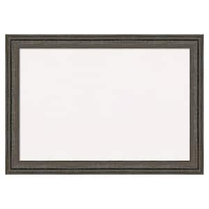 Upcycled Brown Grey Wood White Corkboard 27 in. x 19 in. Bulletin Board Memo Board