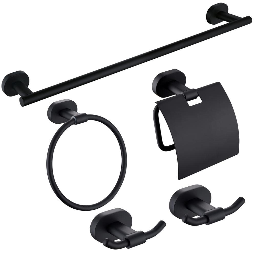 ruiling Wall Mounted 5 Piece Bath Hardware Set with Towel Bar Hand
