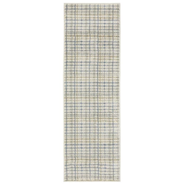 Gia 2 ft. x 7 ft. Blue/Green Geometric Area Rug