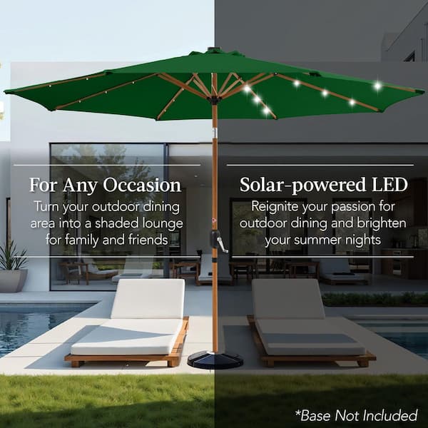 best choice products 10' solar led tilt patio umbrella 10ft Lighted Striped w/ Crank, Tilt, Push Button, 6 Ribs operated crank Best Choice Products 10ft Solar