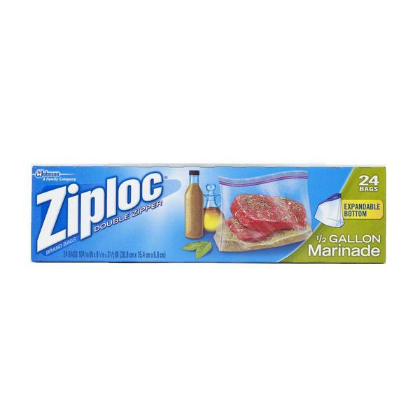 Ziploc 10 in., 0.5 gal. Expandable Bottom Plastic Storage Bag with Smart Zipper 24-Bag (12-Pack)