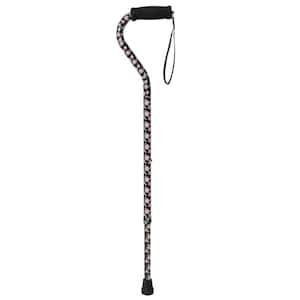 Foam Grip Offset Handle Walking Cane - Pink Floral