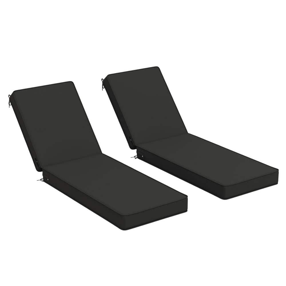 80 x 26 x 4 in. Outdoor Chaise Lounge Cushion Waterproof Patio Beach Pool Replacement Cushion Only Black (2-Pack) price history on PriceWatchPro