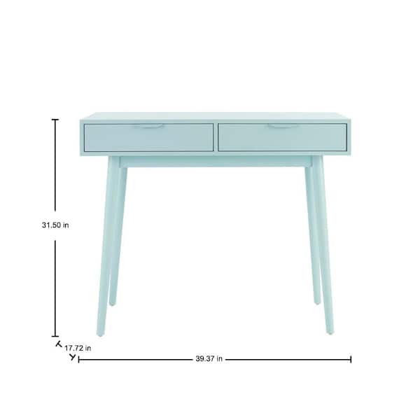 Amerlin Seafoam Blue Wood Desk (39.4 in. W x 31.5 in. H)