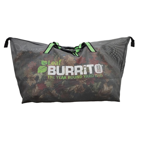 BURRITO BRANDS Grey TOTE-FORM Leaf Burrito Yard Bag, 28 Gal. Leaf Collecting Tool