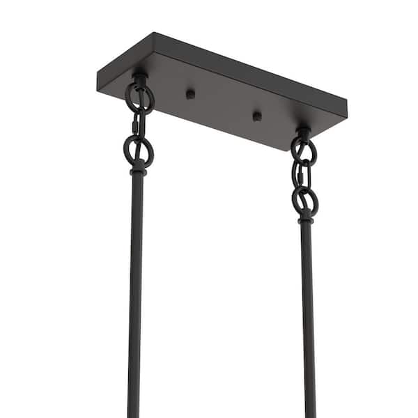 Emeritpro 8-Light Black and Gold Linear Chandelier with