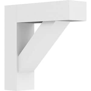 3 in. x 12 in. x 12 in. Traditional Bracket with Block Ends, Standard Architectural Grade PVC Bracket