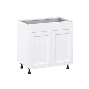 Mancos Bright White Shaker Assembled Base Kitchen Cabinet with a Drawer (33 in. W X 34.5 in. H X 24 in. D)