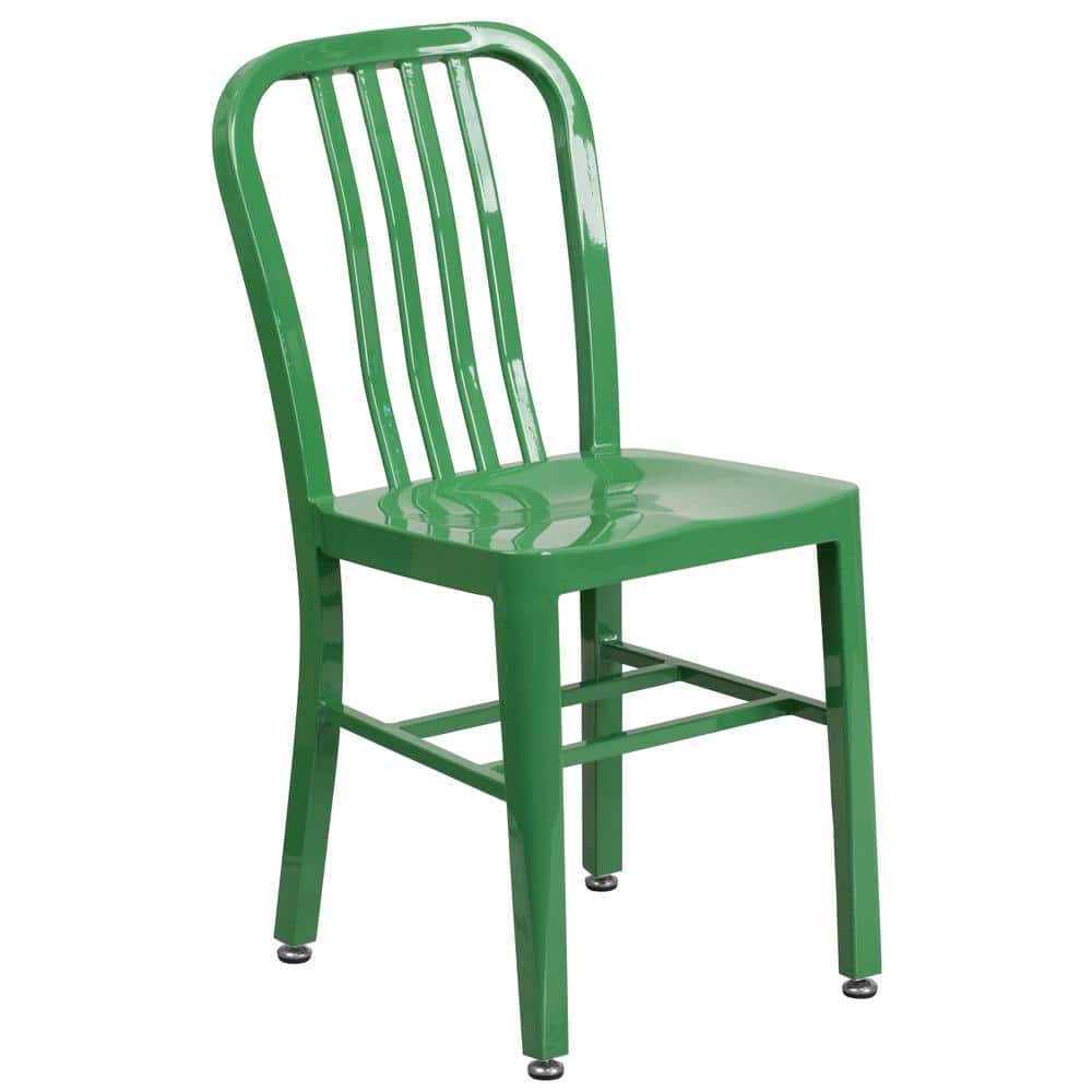 Carnegy Avenue Metal Outdoor Dining Chair in Green