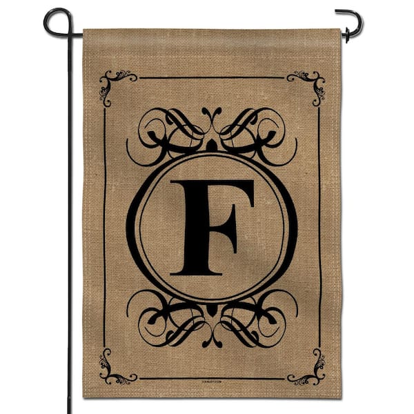 ANLEY 18 in. x 12.5 in. Classic Monogram Letter F Garden Flag, Double Sided Family Last Name Initial Yard Flags