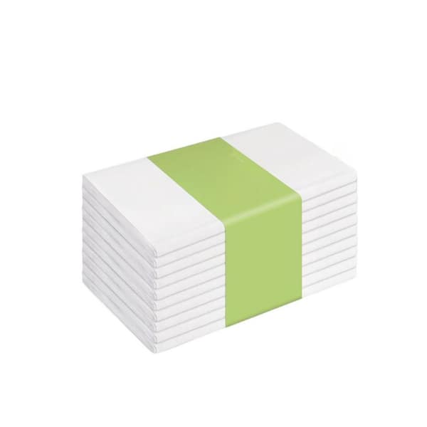 10-Piece 54 x 108 in. Rectangle Sturdy White Plastic Disposable Table Cloth for Party Flatware Serving Set