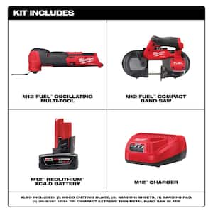 M12 FUEL 12-Volt Lithium-Ion Cordless Oscillating Multi-Tool and M12 FUEL Compact Band Saw with Battery and Charger