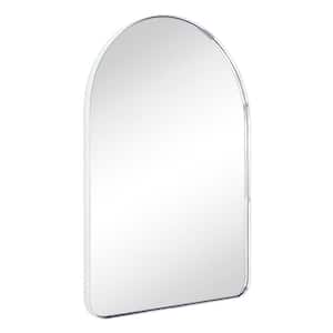 Arched-Top 24 in. W x 36 in. H Small Arched Stainless Steel Framed Wall Mounted Bathroom Vanity Mirror in Chrome
