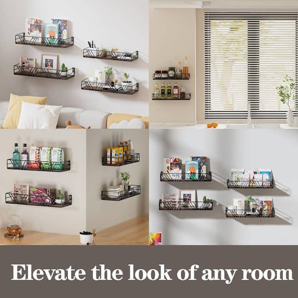 16.33 in. W x 5.5 in. D Decorative Wall Shelf for Wall Set of 4