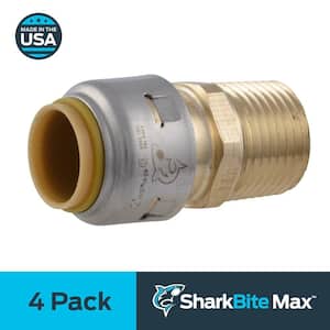 Max 1/2 in. Push-to-Connect x MIP Brass Adapter Fitting Pro Pack (4-Pack)