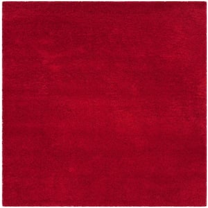 Laguna Shag Red 7 ft. x 7 ft. Square Solid Area Rug