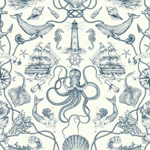 Deep Sea Toile Spray and Stick Wallpaper (Covers 56 sq. ft.)