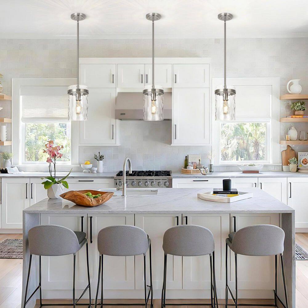BeamHaven 1-Light Semi-Flush Mount Vintage Ceiling Lights Fixture with Clear Flower Glass for Kitchen Island Living room price history on PriceWatchPro
