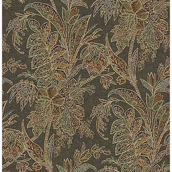 Cayo Vista Botanical Chocolate Vinyl Peel and Stick Wallpaper Roll (Covers 30.75 sq. ft. )