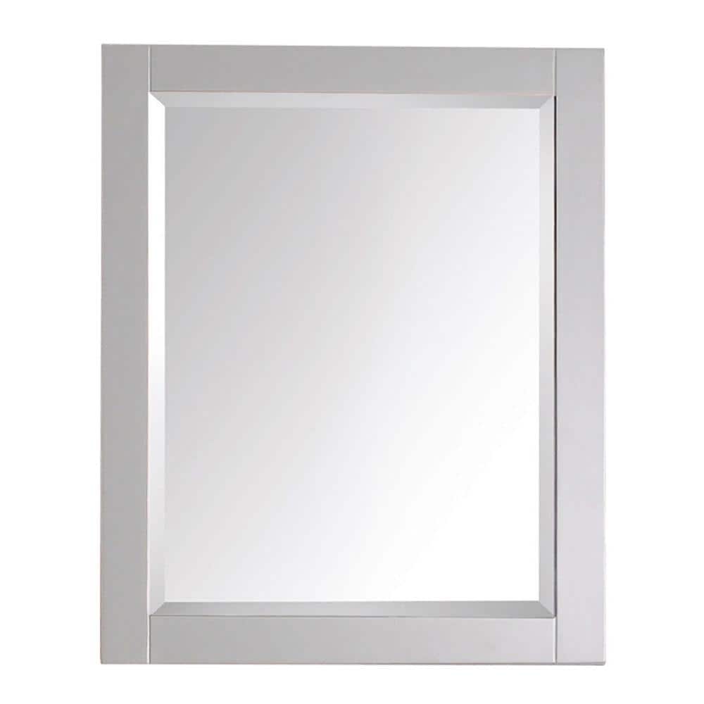 Contemporary Chilled Gray 24"x30" Poplar Wood Mirror Cabinet
