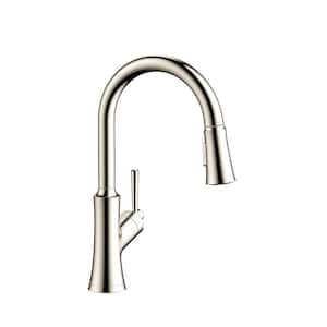 Joleena Single-Handle Pull Down Sprayer Kitchen Faucet with QuickClean in Polished Nickel