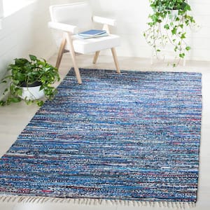 Rag Rug Blue/Multi Doormat 2 ft. x 3 ft. Speckle Striped Area Rug