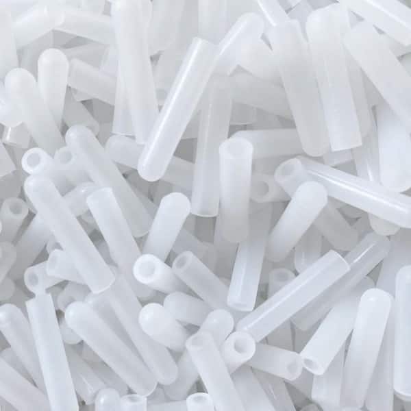 60-Piece White Silicone Dishwasher Rack Tine Tip Repair Caps - 1 Inch Push-On Prong End Covers 60pcs