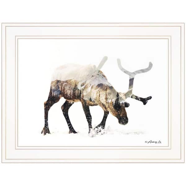 HomeRoots Charlie Arctic Reindeer 1-Piece Framed Wall Art 15 in. x 19 in.