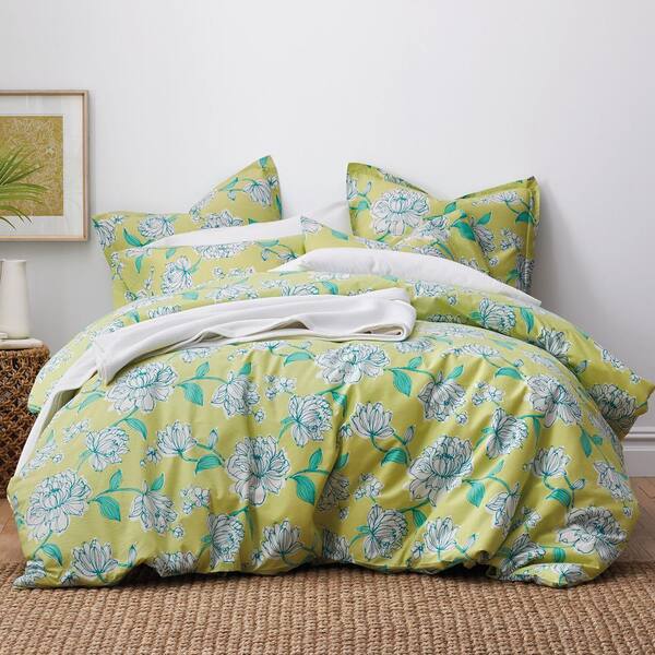 The Company Store Chloe Multicolored Floral Cotton Percale King Duvet Cover