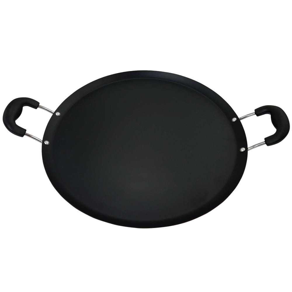 Mesa Mia Carbon Steel 13 Comal Pan with Handles, Color: Black