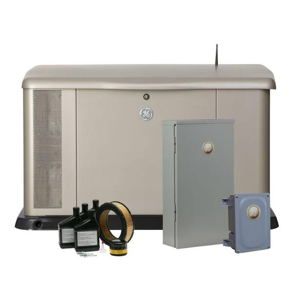 GE 20000-Watt Air Cooled Home Standby Generator System with Symphony II Whole House 200-Amp Transfer Switch Maintenance Kit