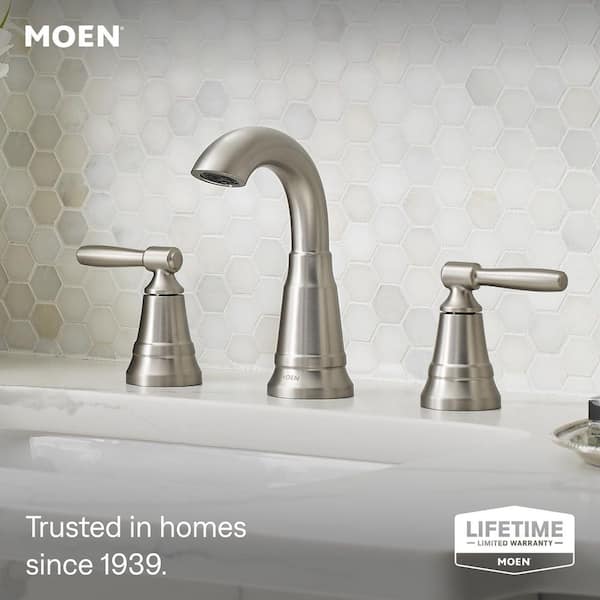 Halle 8 in. Widespread 2-Handle High-Arc Bathroom Faucet in Spot Resist Brushed Nickel