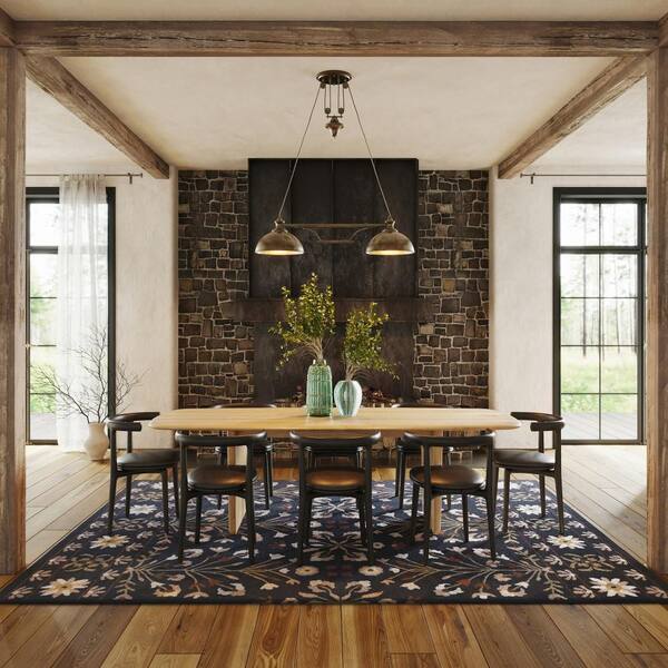 Folklore Wool Black 6 ft. x 9 ft. Indoor Area Rug