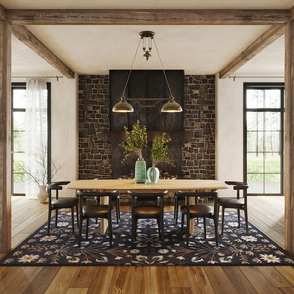 Folklore Wool Black 8 ft. x 10 ft. Indoor Area Rug