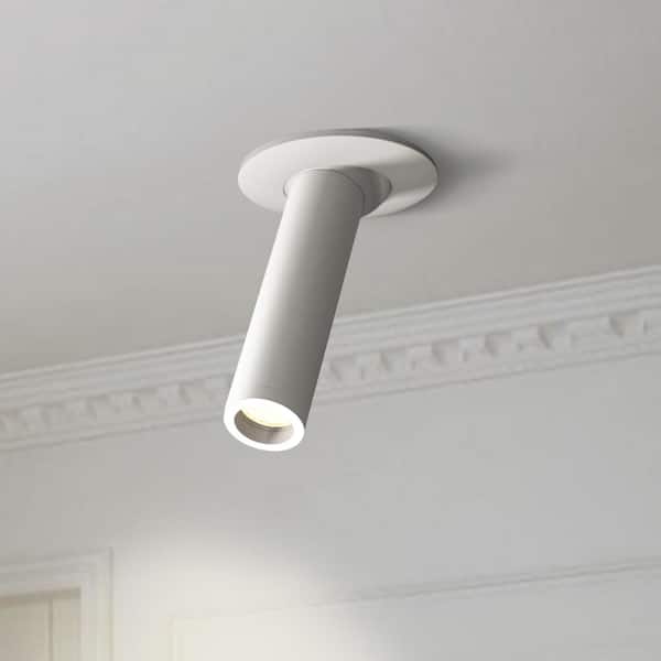 Y'INSP Matte White Integrated LED Linear Track Lighting Kit Cylinder Swing Arm Track