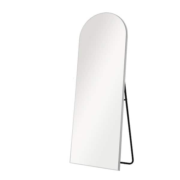 Unbranded 21.3 in. W x 64.2 in. H Arch-top Full Length Framed Silver Floor Mirror